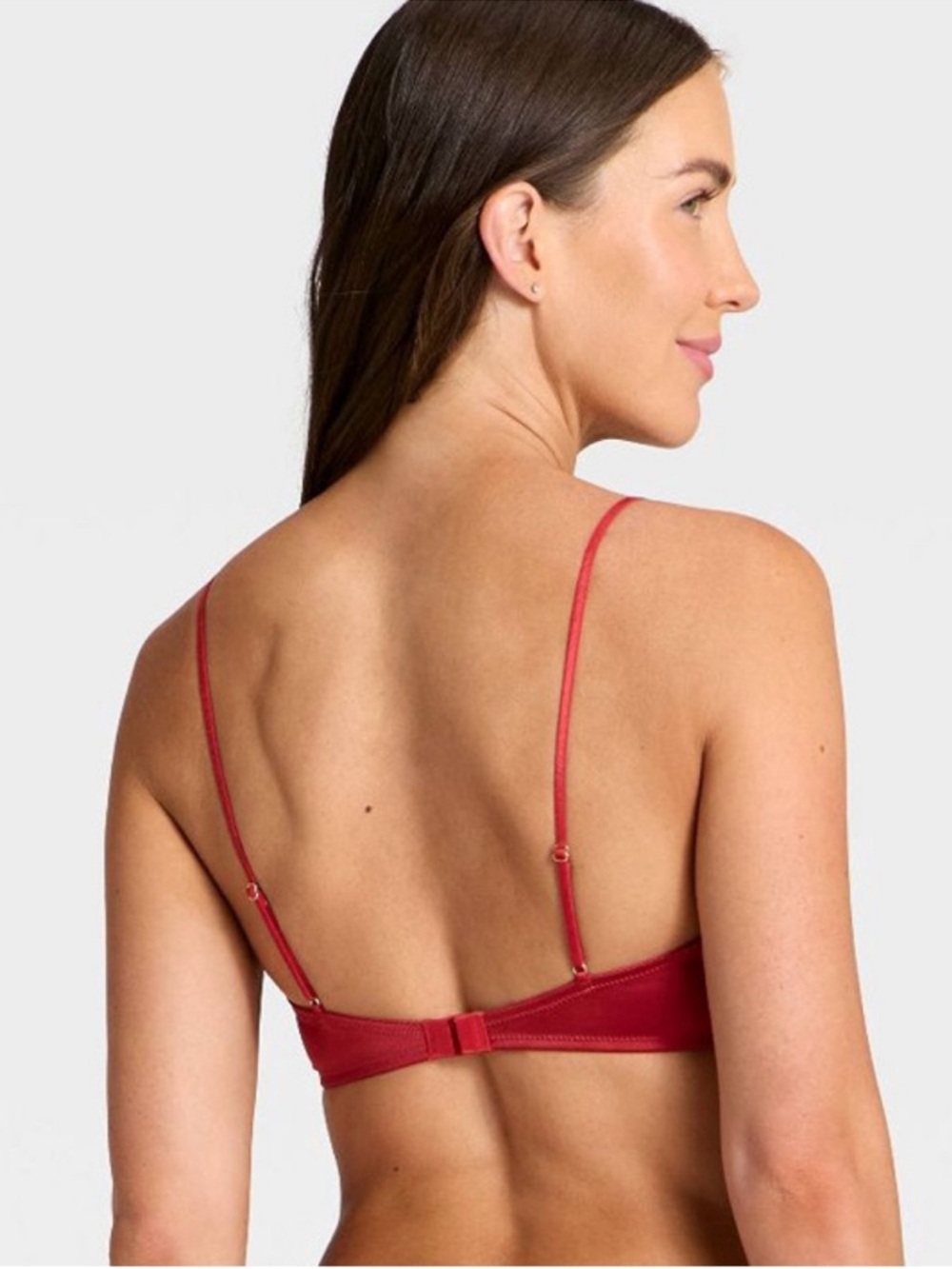 Auden Satin Unlined Scoop Neck Bralette Rich Red Various Sizes | NWT - Picture 3 of 10